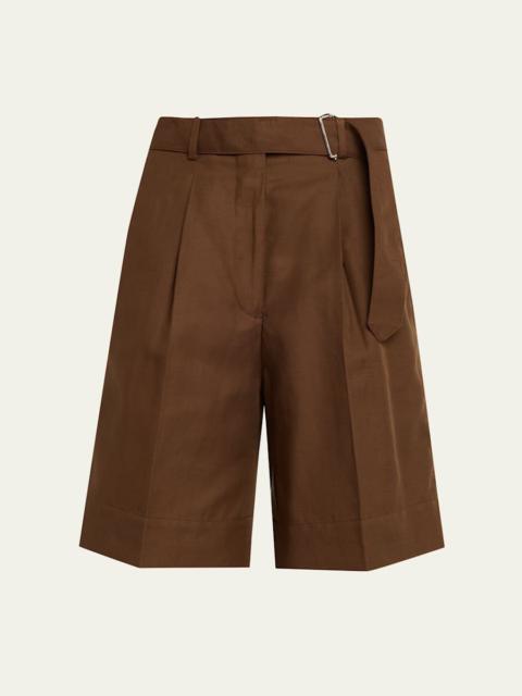 OFFICINE GÉNÉRALE Dalva Belted Italian Linen Shorts