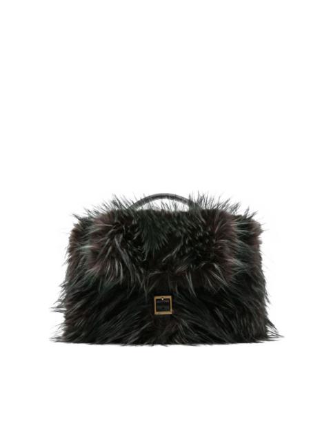 sacai faux fur tote bag