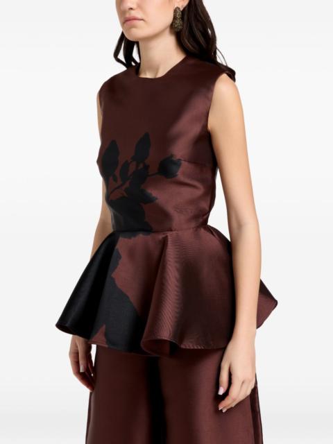 MARQUES’ALMEIDA floral-print peplum top