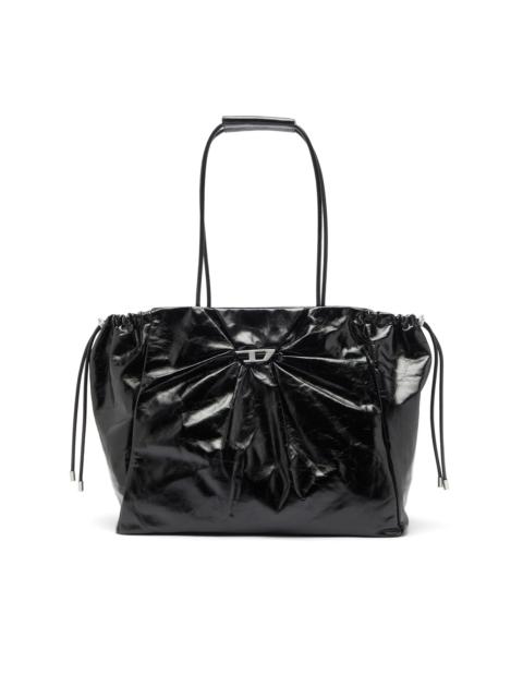 Diesel SCRUNCH-D - TOTE BAG IN SHINY WRINKLED LEATHER