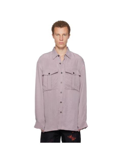 Dries Van Noten Purple Oversized Cupro Shirt