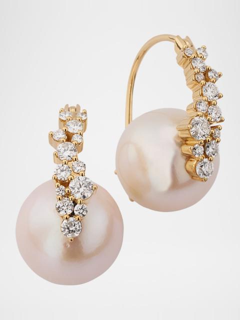 SYDNEY EVAN 14K Diamond and Freshwater Pearl Earrings