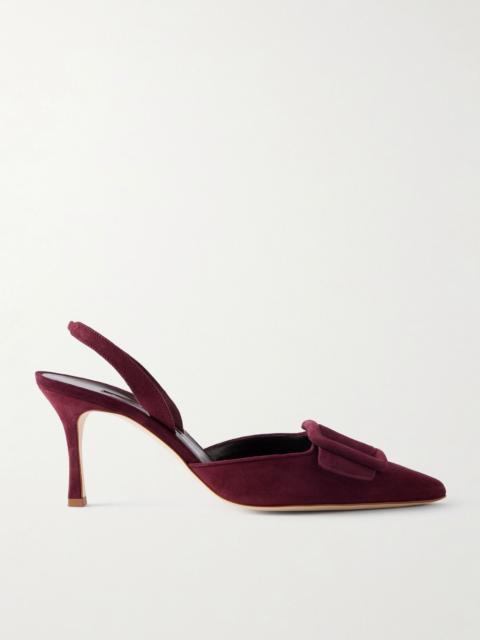 Manolo Blahnik Maysli Suede 버클 Halter 펌프