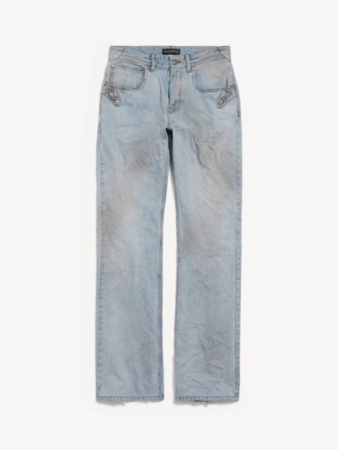 BALENCIAGA Women's City Straight Pants in Light Blue
