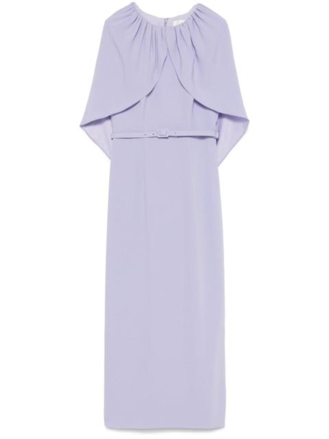 ROLAND MOURET cape crepe midi dress