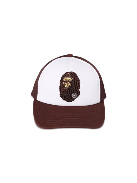 BAPE Ape Head Crystal Stone Mesh Cap 'Brown'