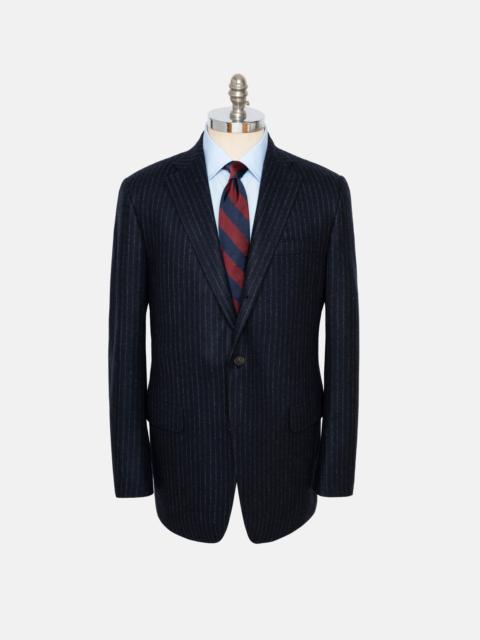J. PRESS MADE-IN-USA NAVY CHALKSTRIPE FOX FLANNEL SUIT