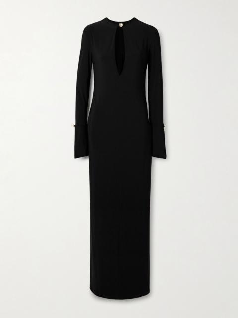 BRANDON MAXWELL The Sylvie cutout stretch-jersey gown Black