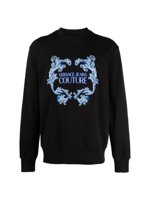 VERSACE JEANS COUTURE embroidered-motif cotton sweatshirt
