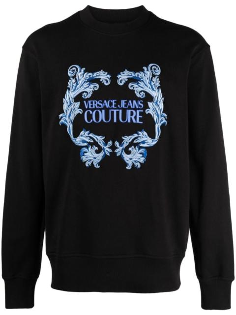 VERSACE JEANS COUTURE embroidered-motif cotton sweatshirt