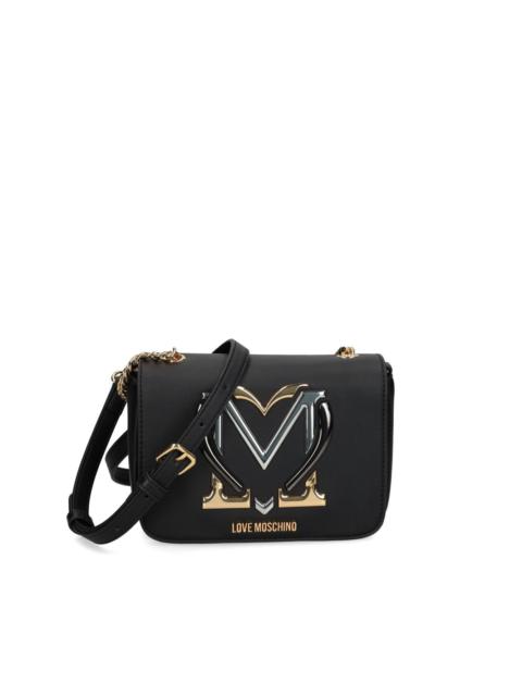 metal monogram logo cross body bag