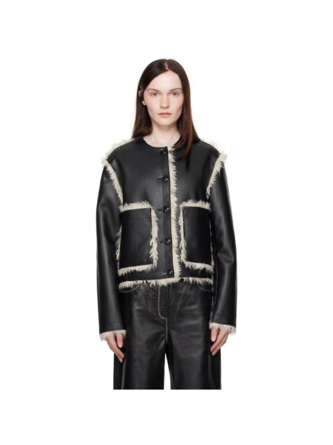 [OPEN YY]PANELED FAUX-SHEARLING JACKET-,BROWN(大人気) Open Yy Brown Paneled Faux-shearling Jacket | ModeSens