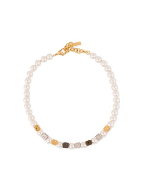 Moschino logo-beaded necklace