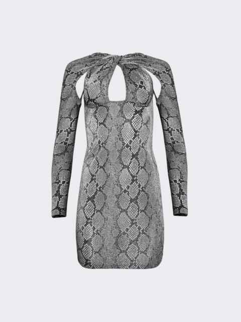 COPERNI Twisted Cut-out Jersey Dress Snake Print