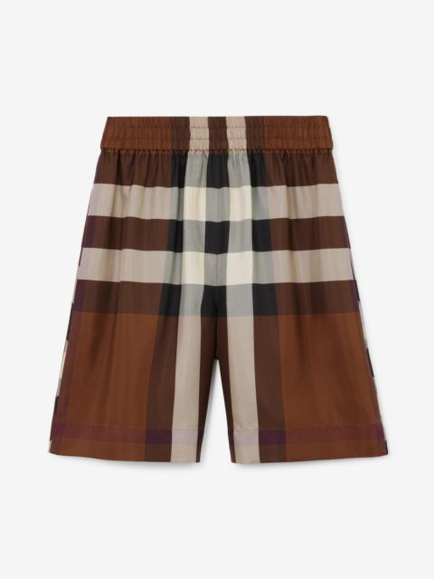 Burberry Check Silk Shorts