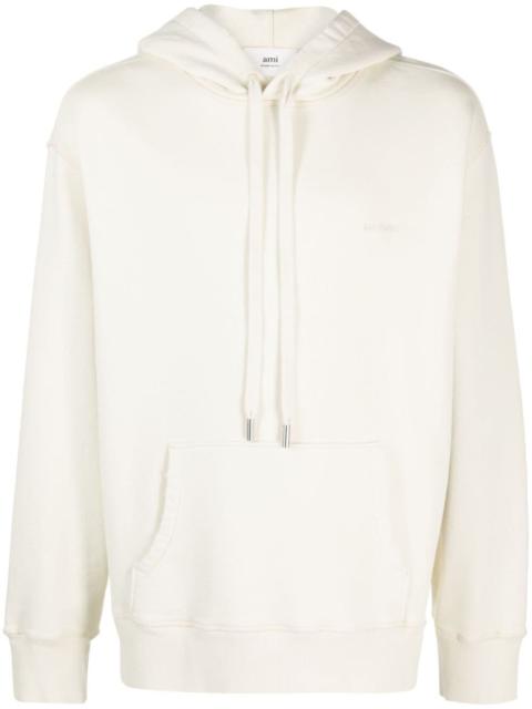 AMI Paris logo-embroidered cotton hoodie