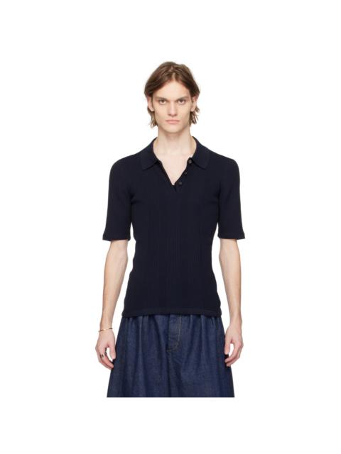 Maison Margiela Navy Three-Button Polo