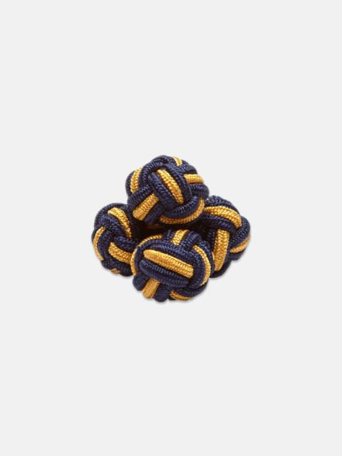 J. PRESS NAVY & GOLD MONKEY'S FIST SILK KNOT CUFFLINKS