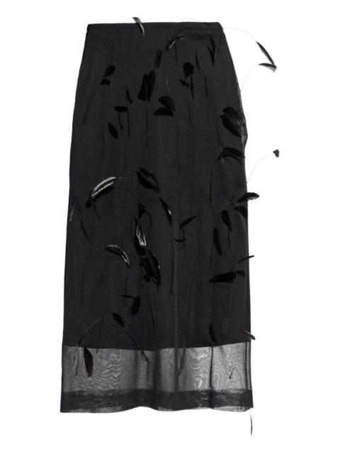 Jil Sander feather-embellished midi skirt