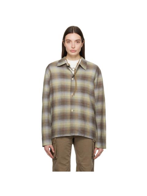 Our Legacy Green & Brown Check Shirt