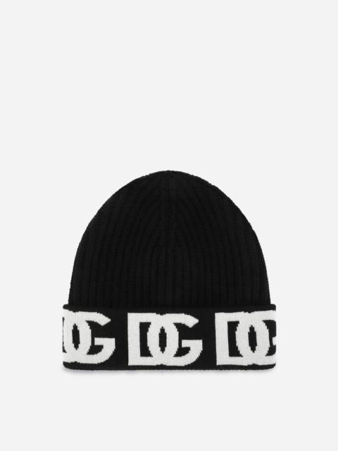 Dolce & Gabbana Cashmere hat with jacquard DG logo