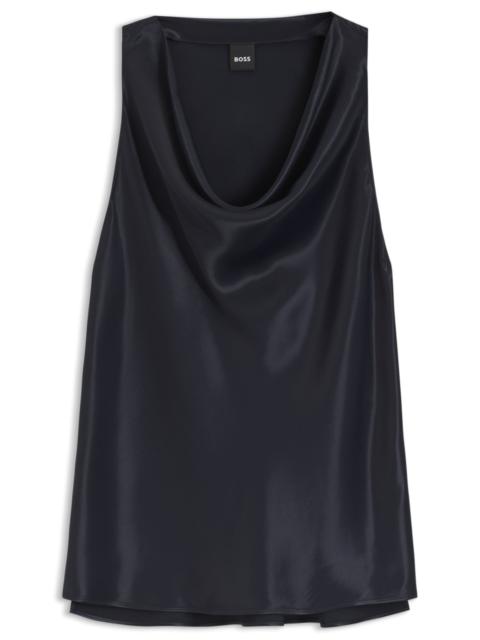 BOSS COWL-NECK SATIN BLOUSE
