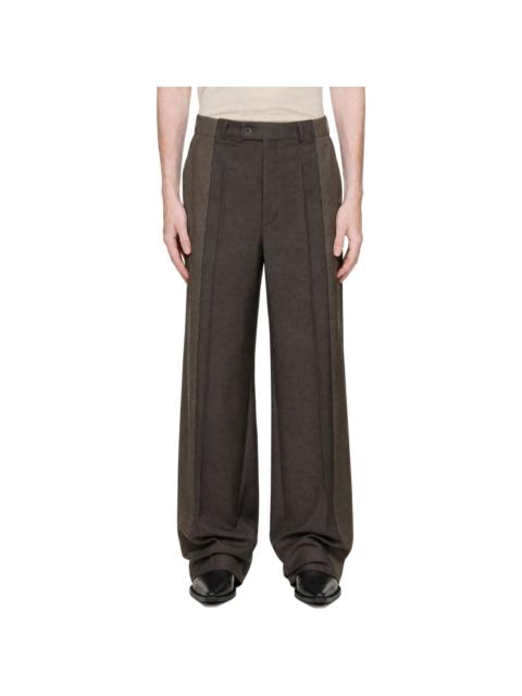 Maison Margiela Taupe Two-Tone Wool Trousers