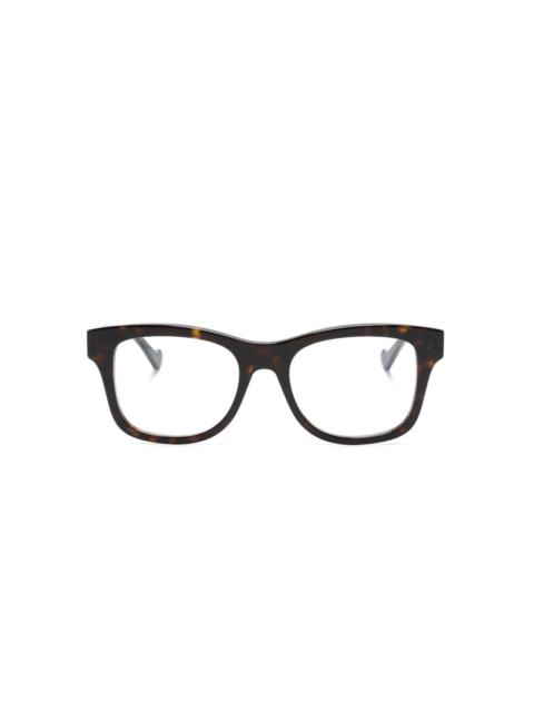 tortoiseshell-effect rectangle-frame glasses