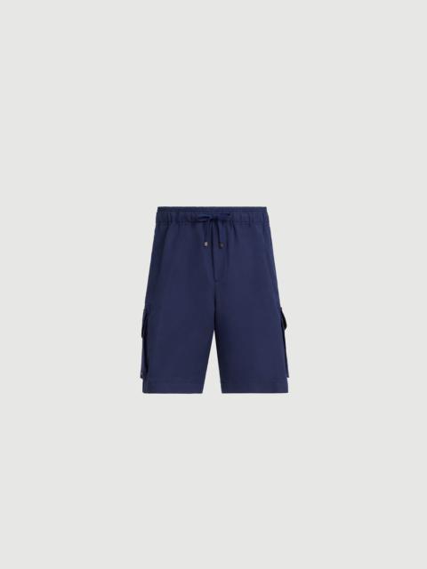 Brunello Cucinelli Linen and cotton drill Bermuda shorts with drawstring and cargo pockets