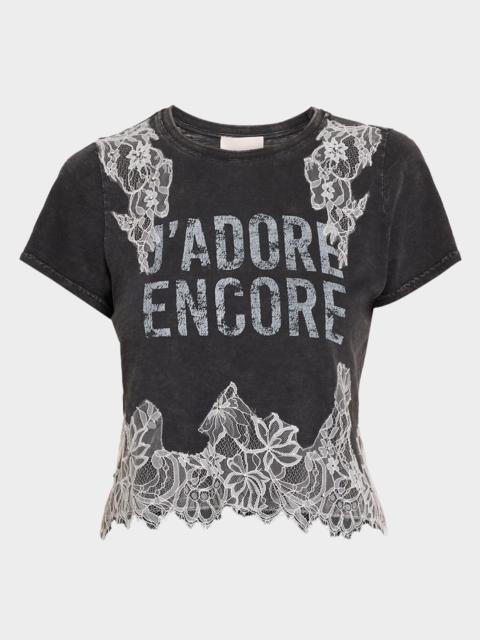 Cinq à Sept J'Adore Encore Cropped T-Shirt