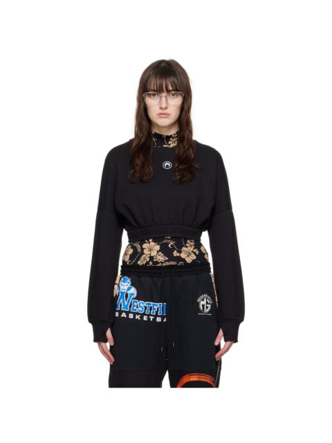 Marine Serre Black Cropped Sweatshirt