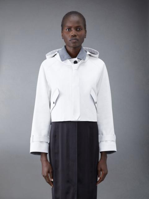 Thom Browne Mackintosh Removable Tie Hood Cropped Car Coat