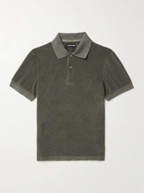 Slim-Fit Cotton-Blend Terry Polo Shirt