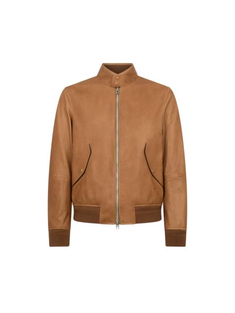 TOM FORD GRAIN LEATHER HARRINGTON