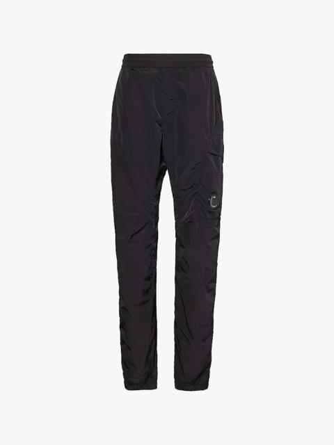 Brand-lens regular-fit shell trousers