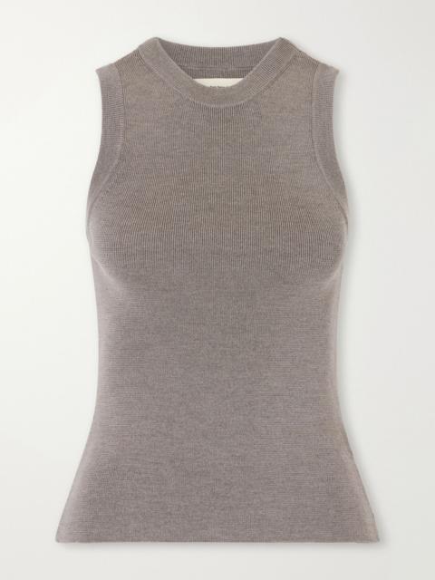 mfpen Appointment ribbed merino wool and silk-blend tank Taupe