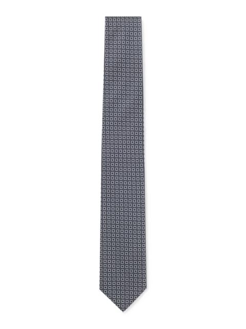 BOSS SILK-BLEND TIE WITH MICRO-PATTERN JACQUARD