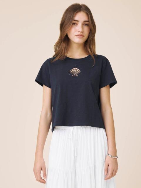 Splendid Seashell Embroidered Tee