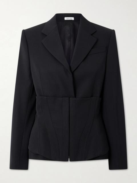 Alexander McQueen Layered Grain De Poudre Wool Blazer