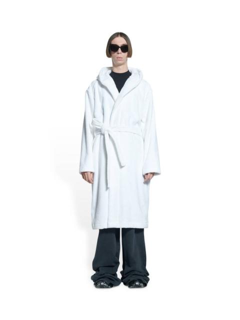 BALENCIAGA Men's Cities Saint Tropez Hooded Bathrobe in White