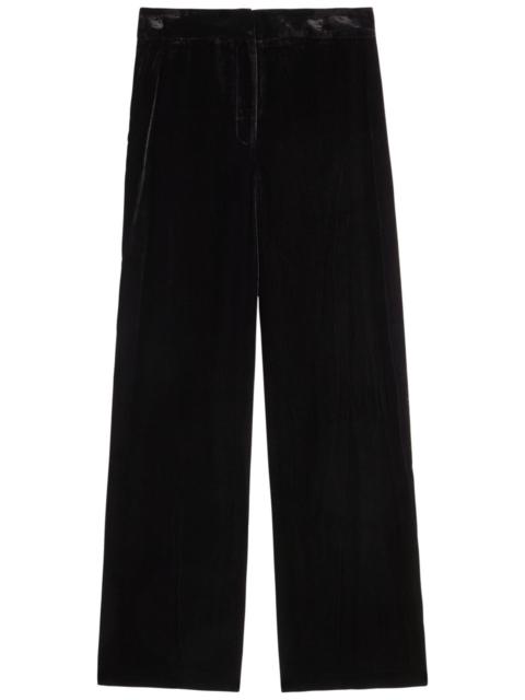 VERONICA BEARD Veronica Beard Alex Wide-leg Velour Trousers