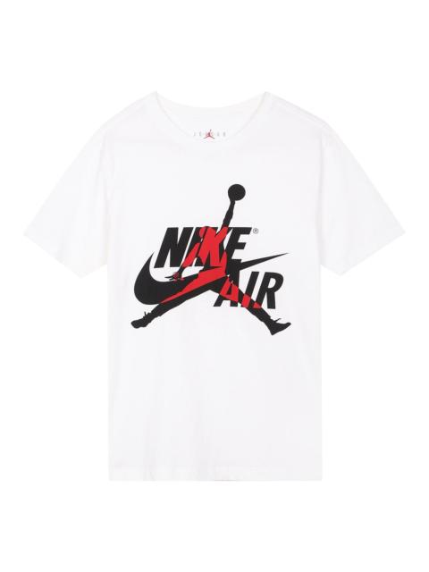 Jordan Air Jordan Jumpman Logo Printing Knit Sports Round Neck Short Sleeve White DH9493-100