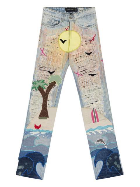 WHO DECIDES WAR Pale Seaboard Straight-FIt Jeans "Multicolor"