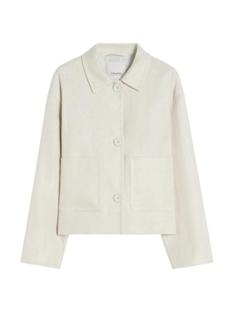 Max Mara Women's Stretch Linen and Cotton Jacket - Ivory Beige