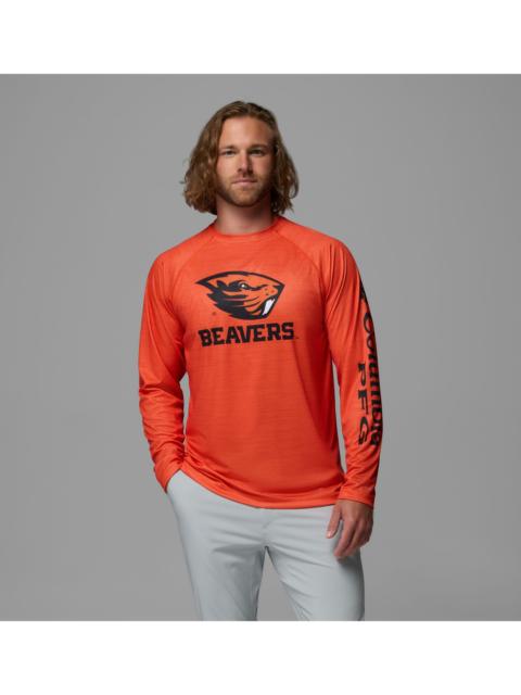 Columbia Men's Collegiate PFG Terminal Tackle Heather Long Sleeve Shirt - Oregon State