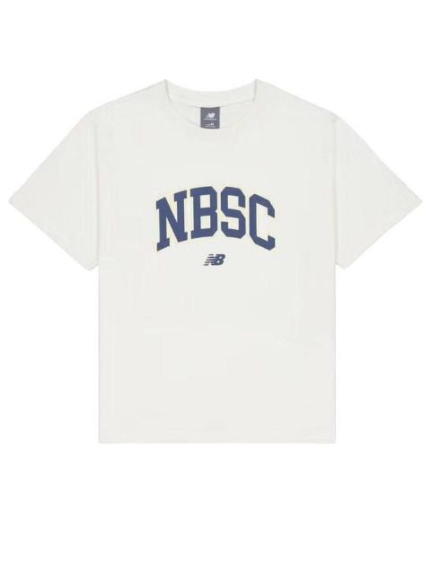 New Balance (WMNS) New Balance Big NBSC T-Shirt 'White Blue' AWT42313-CIC