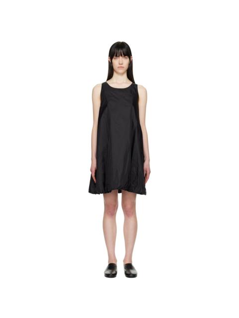 AMOMENTO Black Nylon Volume Minidress