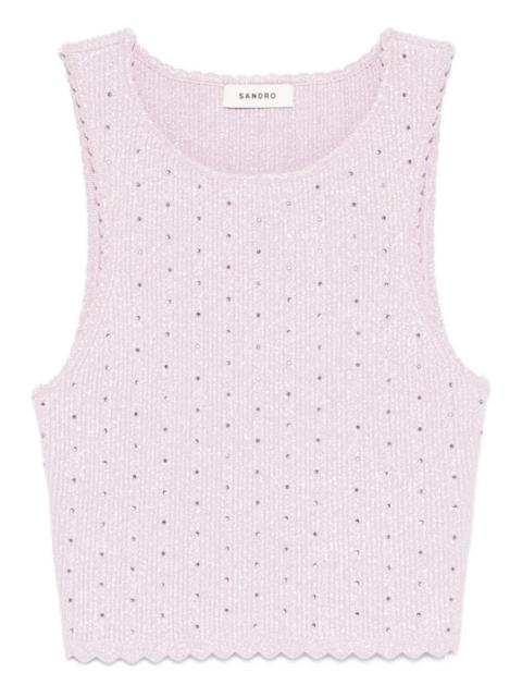 Sandro scalloped-hem tank top