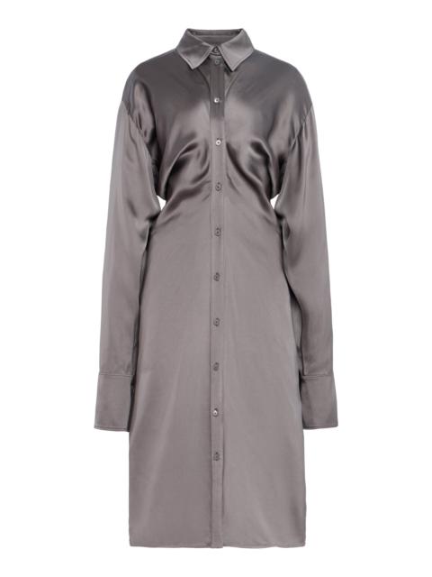 Totême Slouch Satin Midi Shirtdress grey
