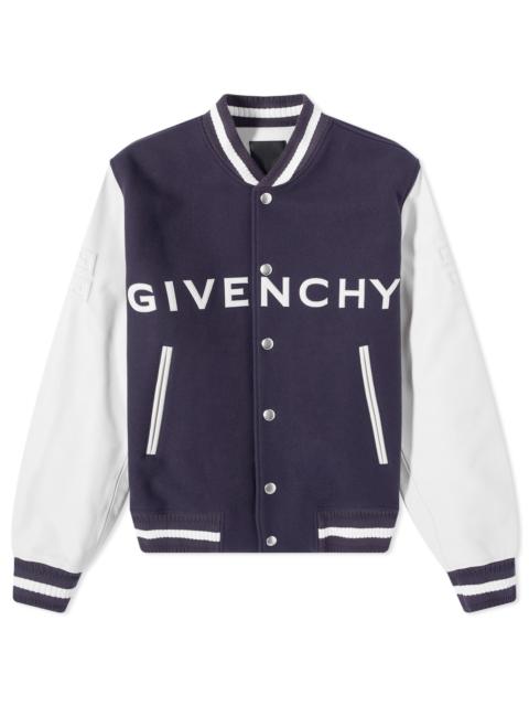 Givenchy Givenchy Logo Leather Varsity Jacket